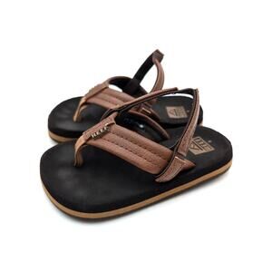 Reef Little Ahi Flip Flop Sandals Slingback Strap Little Kids Brown Sz US6 EU22
